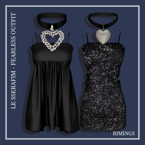 [RIMINGS] LE SSERAFIM - FEARLESS Outfit - FULL BODY 2 / NECKLACE 2- NEW MESH- ALL LODS- NORMAL MAP /