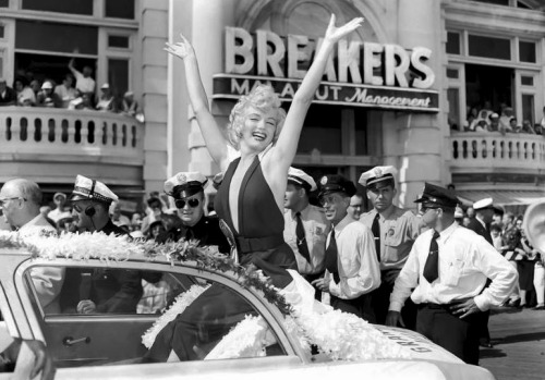 infinitemarilynmonroe: Marilyn Monroe is Grand Marshall at the Miss America Pageant Parade in Atlant