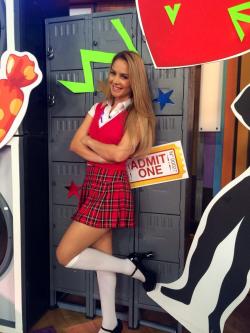 Celebseverywhere:  Ximena Cordoba-Dressed As A Schoolgir Celebseverywhere