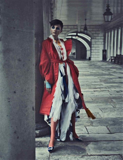 Nina Kojovic poses at Britain’s National Maritime Museum for How To Spend It Magazine, June, 2019. P