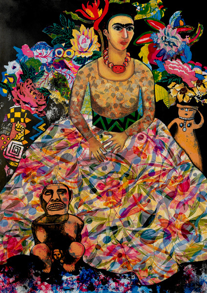 Conservatory (Frida and Me), by Miriam Schapiro, 1990. Via loftcultural. 
