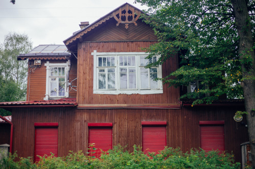 Wooden houses in Saint Petersburg region