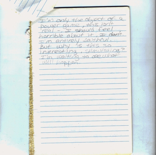 Apocrypha: Page from Laura’s diary, 1986. Reference unclear.(Source: The Extra Dimensional Energy Ar