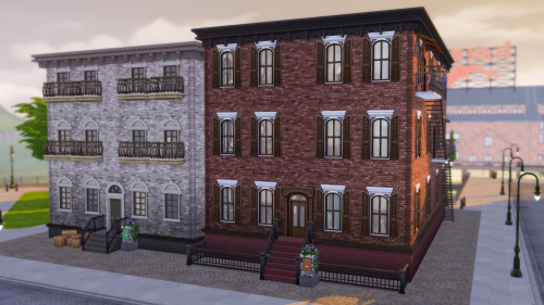 antiquatedplumbobs:Tenement Dreams - 500 Follower’s Gift A CC-Free Historic Apartment BuildingLot 