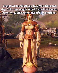 justicarrsamara:  pro-gay:  That one time Leliana wanted to take Morrigan ‘shopping' and