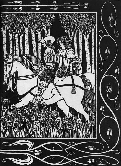 How King Mark and Sir Dinadan Heard Sir Palomides II by Aubrey Beardsley #art nouveau (modern) #art 