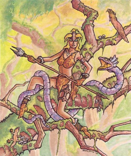Amazon (Erol Otus, “Dragon’s Bestiary,” Dragon 43, November 1980)