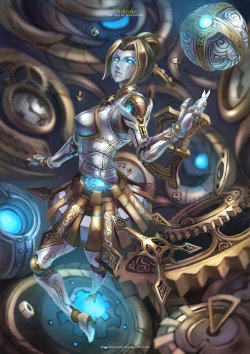 lol-fanartfordays:  Orianna - The Lady of Clockwork by MonoriRogue