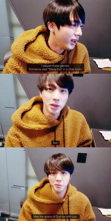 mimibtsghost:100% REAL &amp; HILARIOUS JIN QUOTES FOR ALL SINGLES ON VALENTINES’ DAY!