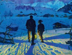 thunderstruck9:Waldemar Fink (Swiss, 1883-1948), Evening in Adelboden, 1913. Oil on board, 80 x 103 cm.