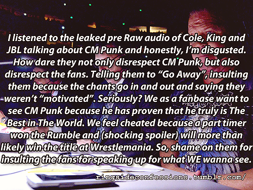 ringsideconfessions: “I listened to the leaked pre Raw audio of Cole, King and JBL talking abo