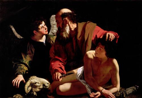 Sacrifice of Isaac, variously attributed to Caravaggio or Bartolomeo Cavarozzi, ca. 1598-1603