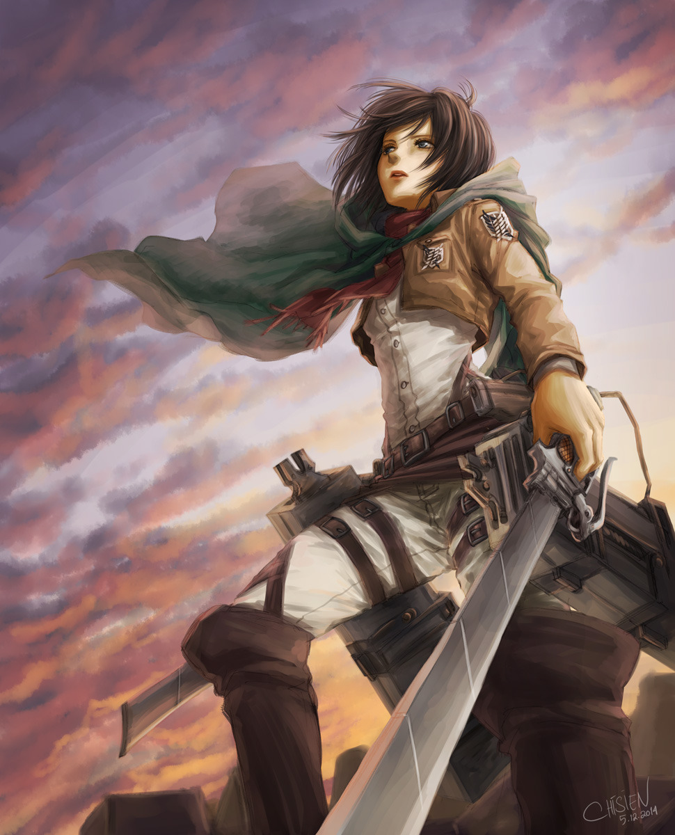 chibisonikku:  mikasa ackerman by chisien 