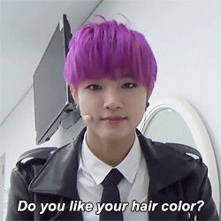 daebabo:  Sungmin and his “grape juice” colored hair 