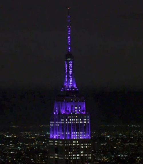 mimibtsghost:190522: EMPIRE STATE BUILDING WAS LIGHTED PURPLE FOR BTS AND ARMY 
