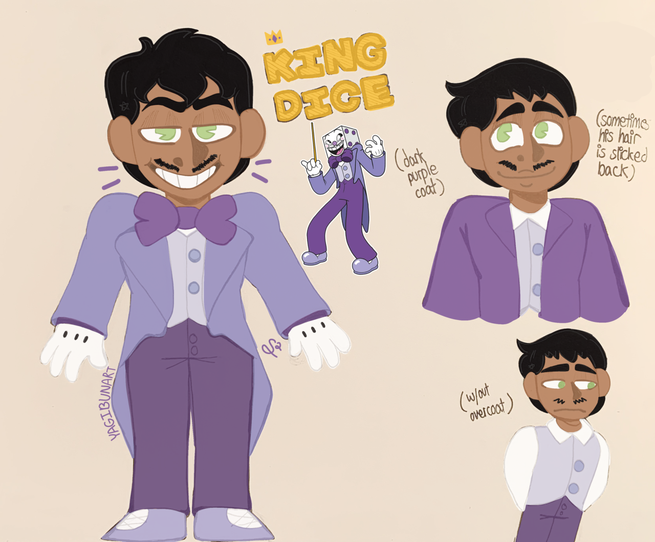 bun. ☆ — human cuphead designs!! i redesigned my king dice