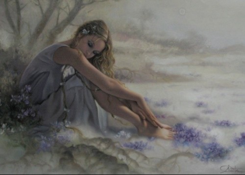 slow-deep-hard:  Arantza Sestayo • Traditional Arts, Painting Oil. Fairies, girls and flowers.