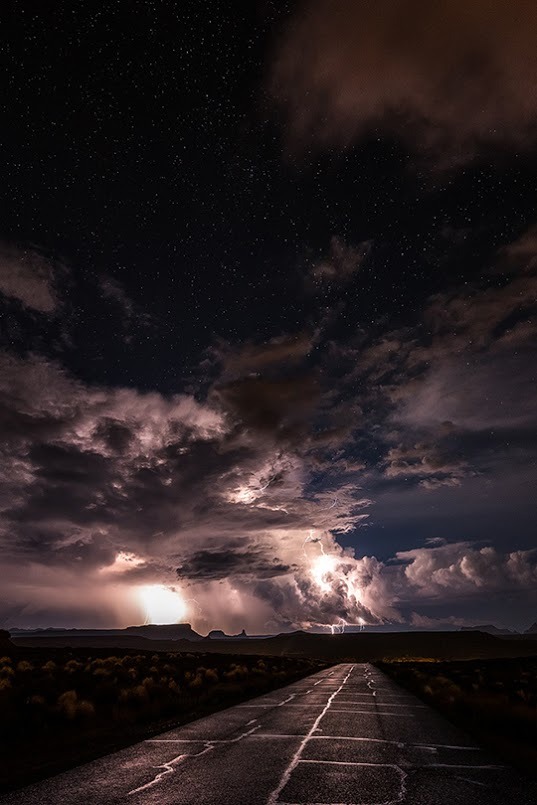 visuxlinfinity:  The Road to Power Electrical storm chasing in Arizona. 