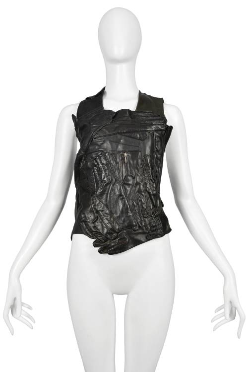 tapireye:Maison Martin Margiela - Vintage Artisanal Black Leather Glove Top