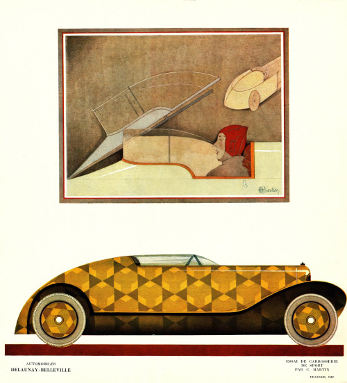 Delaunay-Belleville portfolio with automotive Art Deco, 1924. 1 Charles Martin 2 Georges Lepape. Tay