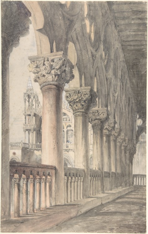 laclefdescoeurs:Loggia of the Ducal Palace, Venice, 1849–50, John Ruskin