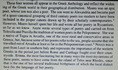 Sylvia Barnard, Hellenistic Women Poets