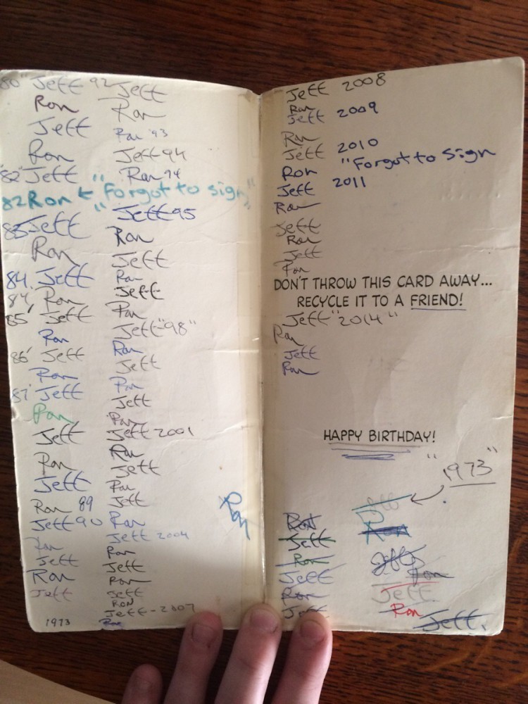 laughingsquid:  Two Brothers Have Been Mailing Each Other the Same Birthday Card