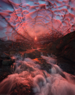 magicalnaturetour:  Fire and Ice by Kordan ~ Giant glacier cave under the volcano Mutnovsky 