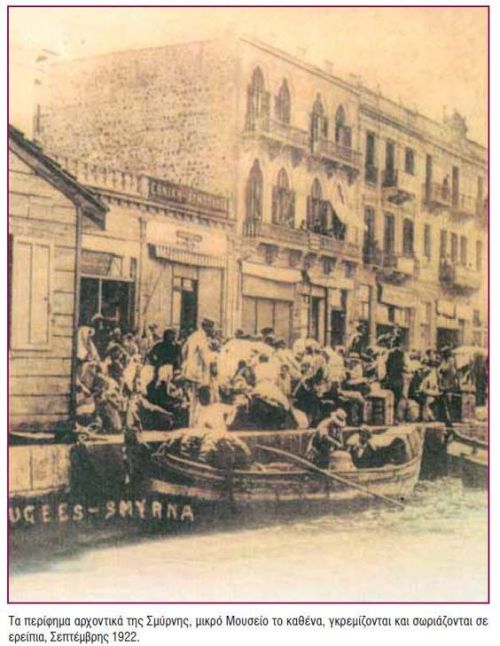 Greek refugees clamouring to escape Smyrna and not get slaughtered by the Turks, September 1922.
