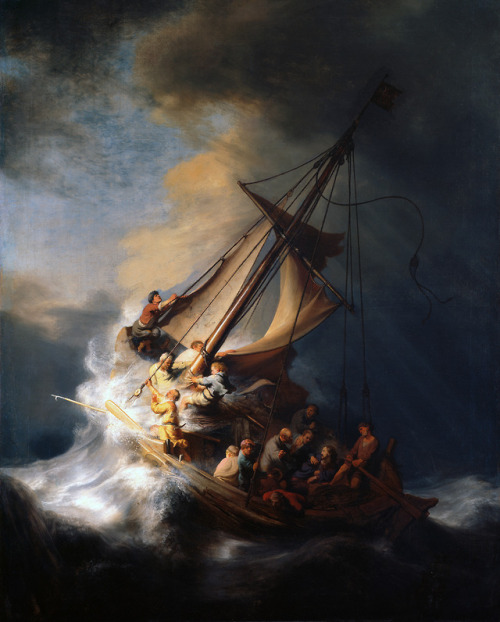 Rembrandt Harmenszoon (1606—1669) Christus in de storm op het meer van Galilea (1633).Рембранд
