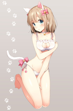 ecchipantsu:  例の猫下着 (An Example of Cat Lingerie) by  Shima Je   