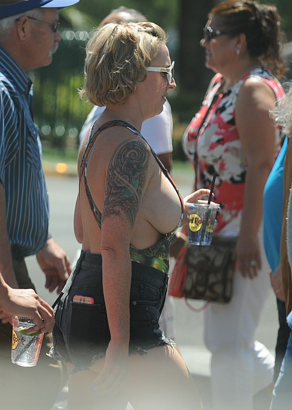 I did get a few shots in focus of her massive side boobie.