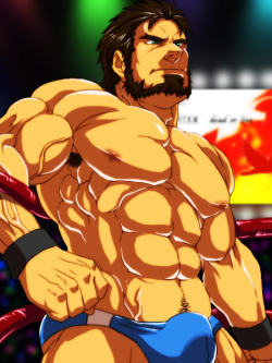 bara-detectives:  hecklerandcock:Real Wrestler by Ron9 Well Hello! 