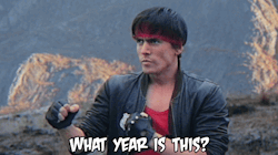 buffythefuckboyslayer:  gameraboy:  That explains the laser raptor. Kung Fury (2015)   it’s almost like we finish each other’s… balls
