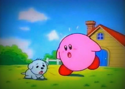 tkowl:  Kirby’s story from a rare educational video known as Mario Kirby Masterpiece, intended to teach Japanese children the basics of Kanji/Chinese. 