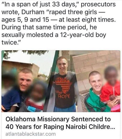 bellygangstaboo:    Oklahoma Missionary Sentenced To 40 Years For Sexual Assaulting