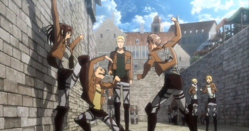 blue-eyed-hanji:  snt-scouting-legion:  SO MUCH IS HAPPENING IN THIS SCREENSHOT AND I CAN’T STOP LAUGHING JEAN’S ABOUT TO BEAT SASHA FOR BEING A LIL SHIT SASHA’S ABOUT TO DEFEND HERSELF CONNIE’S ABOUT TO DEFEND SASHA REINER’S ALL LIKE “All