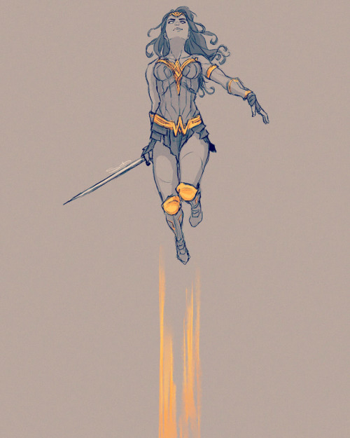 samanthadoodles:Be happy—it’s Friday eve!#wonderwoman #sketch