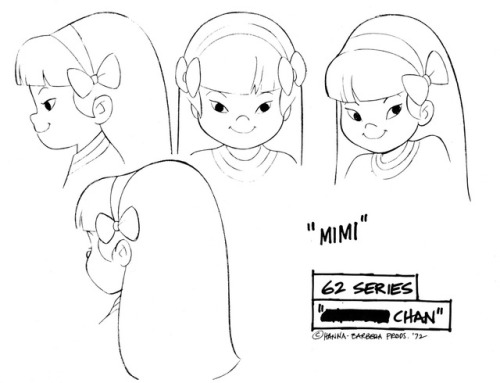 Model sheets for the characters from Hanna-Barbera’s 1972 animated show, The Amazing Chan and 