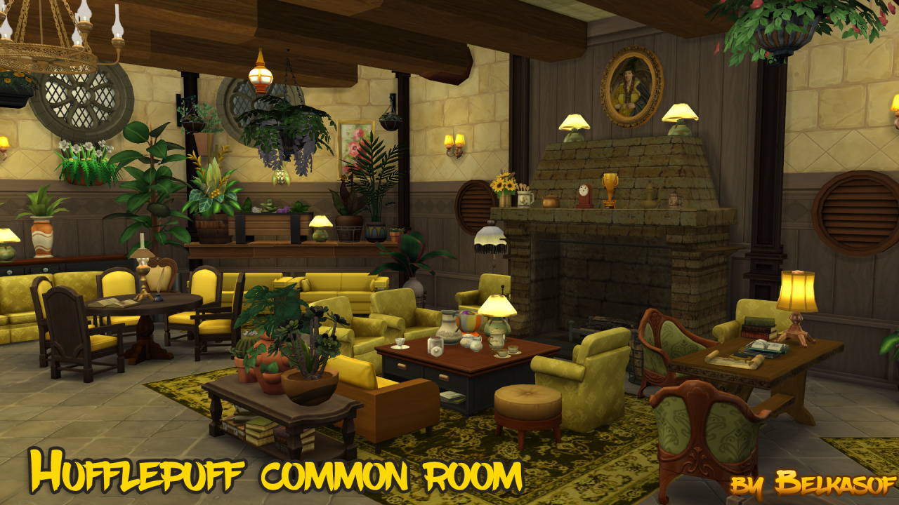Belka S Houses The Sims Ts4 Wip Hufflepuff Common Room And Here Is The