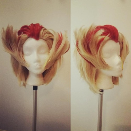 RAKAN - LEAGUE OF LEGENDScommissionOriginal wig Helen in natural blonde + apple red wefts from @