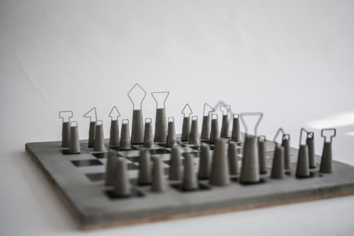 Fortify Chess Set in Concrete by Daniel Skoták from Homeli.co.uk ~ { Facebook | Twitter | Tum