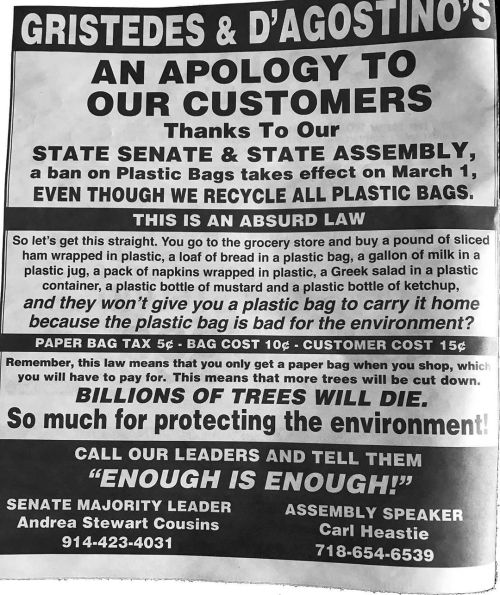 Cut some trees to ban “plastic” Paper bags won’t last in the rain! #stateASSembly #statesenate no sense in #logic https://www.instagram.com/p/B9KFUKilA6aotNLXCseiNb4-9zgL9C1gkXDC9U0/?igshid=1i7koz10t86a5