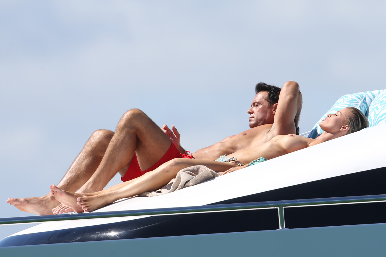 toplessbeachcelebs:  Joanna Krupa (Model) sunbathing topless on a yacht in Miami