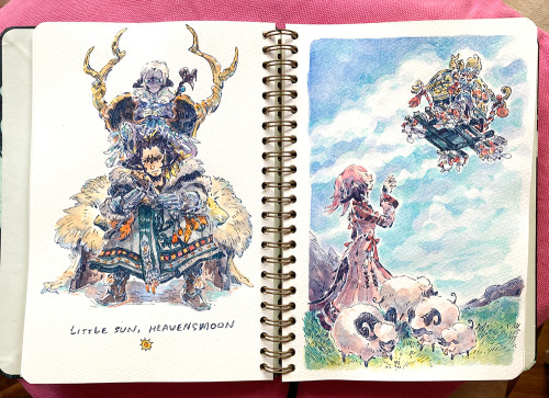 the rest of my azim steppe sketches!I enjoyed the Namazu beast tribe quests. 10/10 best writing in t