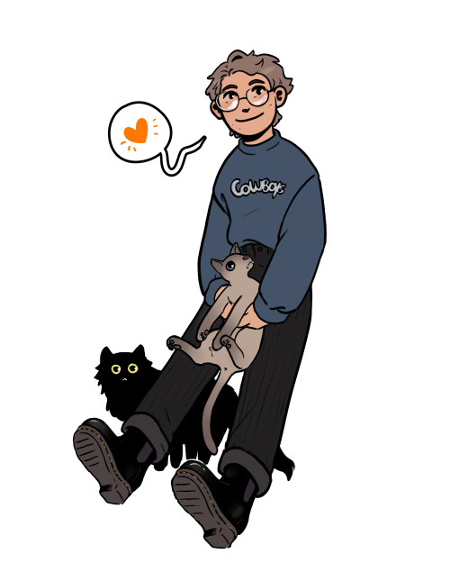 happy trans day of visibility! i drew myself (and my cats) to honor the occasion of reminding everyo