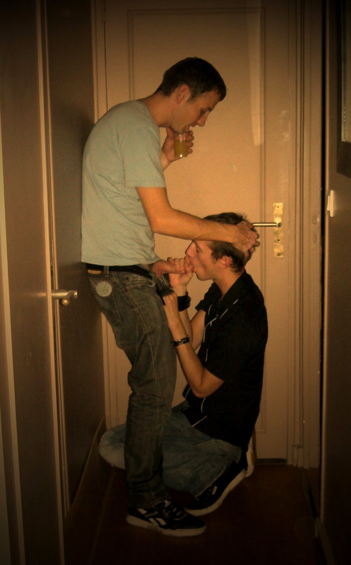 Gay men sucking in public toilets