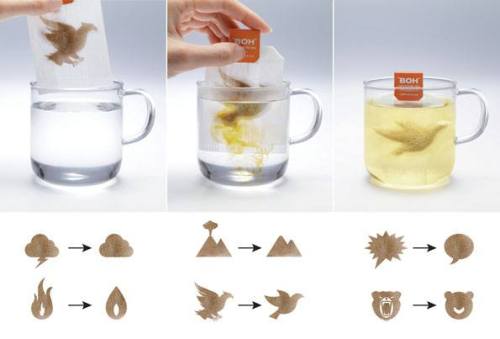 inspirationfeed:These transforming tea bags start out as stressful symbols & change into calmer 