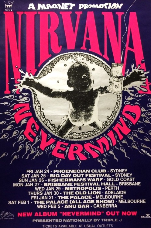 nirvananews:The Australian Tour Poster, 1992.