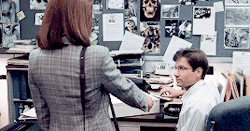 trusttnno1: Mulder &amp; Scully + Pilot [S01E01]   Agent Mulder? I’m Dana Scully. I’ve been assigned to work with you.   
